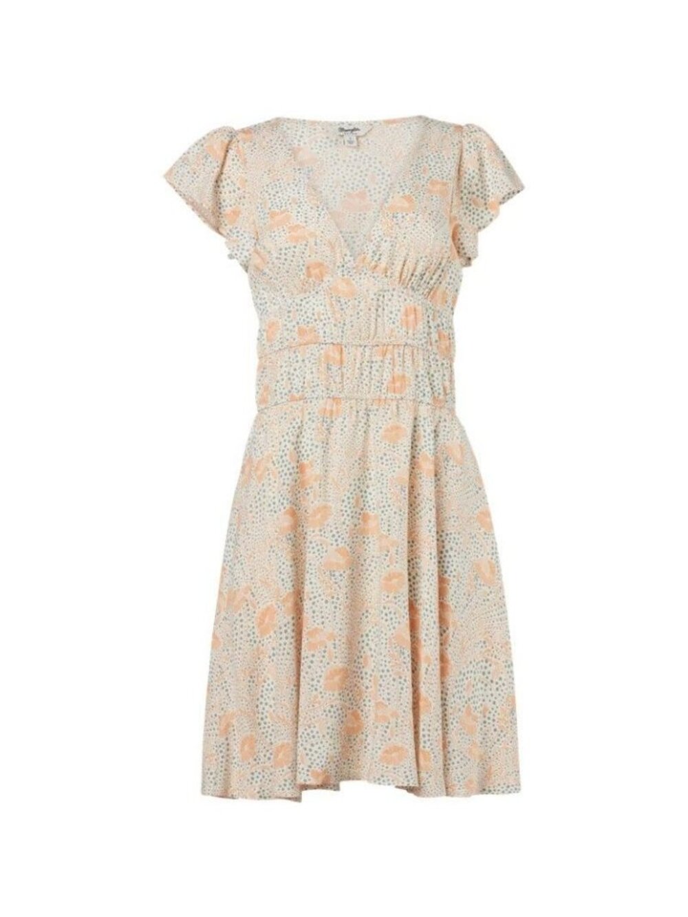 Wrangler Retro Women's XL Short Sleeve Tiered Bodice Dress Tan